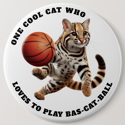 Eine Coole Katze, die Lieben hat, Bas-Cat-Ball zu Button (Vorderseite)