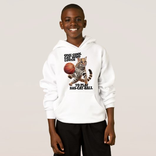 Eine Coole Katze, die Lieben hat, Bas-Cat-Ball zu Hoodie (Vorne ganz)