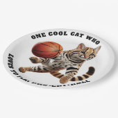 Eine Coole Katze, die Lieben hat, Bas-Cat-Ball zu  Pappteller (Schrägansicht)