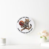 Eine Coole Katze, die Lieben hat, Bas-Cat-Ball zu Runde Wanduhr (Zuhause)