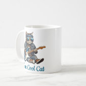 Eine Coole Katze Gitarre spielen Kaffeetasse (Vorderseite Links)