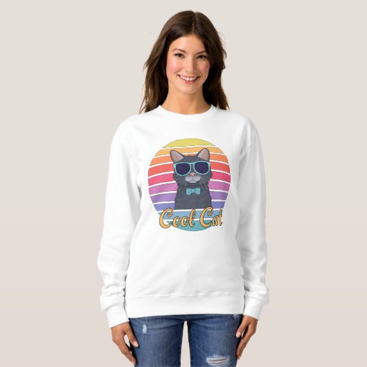 Eine Coole Katze Sweatshirt (Vorne ganz)