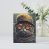 Eine Coole Katzenpostkarte Postkarte (Stehend Vorderseite)