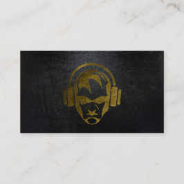 Eine coole Mattschwarzes und Golddj-Geschäftskarte Visitenkarte