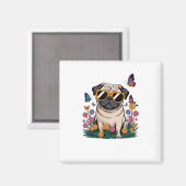 Eine coole Mops-Wasserfarben-Illustration Oversize Magnet (Vorderseite/Rückseite)