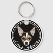 Eine Coole Original Chihuahua Black & Brown Grafik Schlüsselanhänger (Vorderseite)