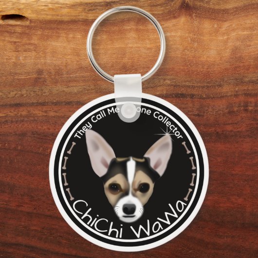 Eine Coole Original Chihuahua Black & Brown Grafik Schlüsselanhänger (Vorderseite)