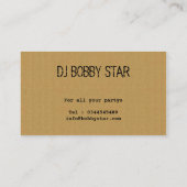 Eine coole Pappe-DJ-Initialengeschäftskarte Visitenkarte (Rückseite)