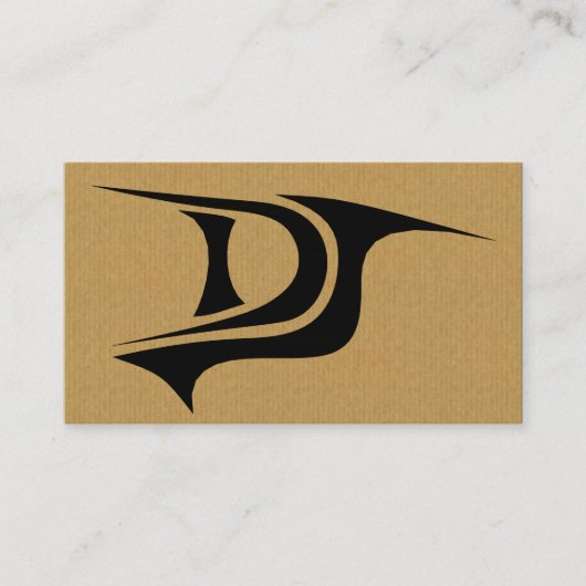 Eine coole Pappe-DJ-Initialengeschäftskarte Visitenkarte (Vorderseite)