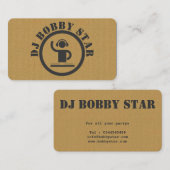 Eine coole Papperunde DJ-Ikonengeschäftskarte Visitenkarte (Vorne/Hinten)