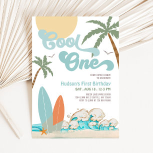 EINE Coole Surfing-Party zum 1. Geburtstag am Stra Einladung