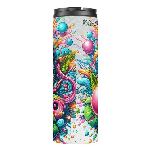 Eine Coole Zebra mit farbiger Sonnenbrille Thermosbecher (Rückseite)