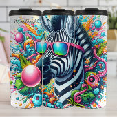 Eine Coole Zebra mit farbiger Sonnenbrille Thermosbecher