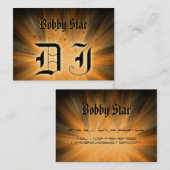 Eine cooles DJ-Goldorange Laser ligt Visitenkarte (Vorne/Hinten)