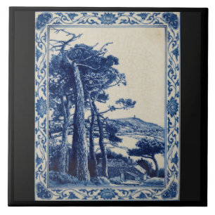 Eine Cornwall-Kobaltblau-Keramik-Kunstfliese mit e Fliese