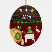 Eine Country Christmas Boer-Ziege Keramik Ornament (Rechts)