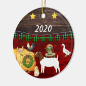 Eine Country Christmas Boer-Ziege Keramik Ornament (Links)