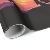 Eine Cowboy-Silhouette bei Sonnenuntergang Geschenkpapier (Rolleneckpunkt)