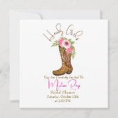 Eine Cowgirl Boots Bridal Dusche Einladung (Vorderseite)