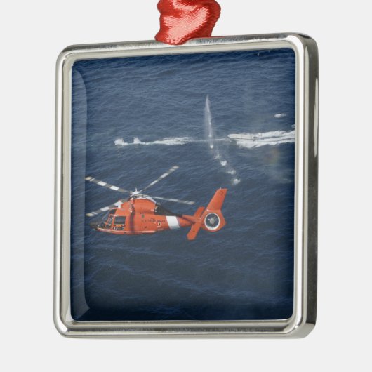 Eine Crew mit Hubschraubern Silbernes Ornament (Links)