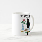 Eine Croissant-Katze Kaffeetasse (VorderseiteRechts)