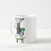 Eine Croissant-Katze Kaffeetasse (Vorderseite Links)