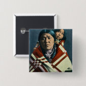 Eine Crow Indian Madonna und Kind Button (Vorne & Hinten)