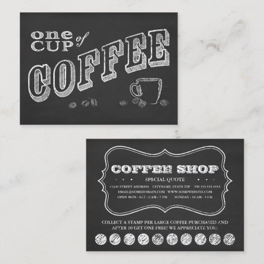 EINE CUP KAFFEE-Cappingkarten Treuekarte (Vorne/Hinten)