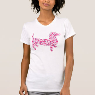 Eine Dackel aus rosa Herzen T-Shirt