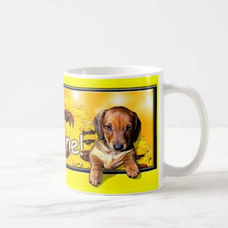 Eine Dackel-Tasse mit einem großen "mornin Kaffeetasse
