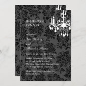 Eine Damaske Viktorianische Probe Abendessen Einla Einladung (Vorne/Hinten)