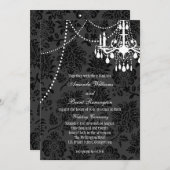 Eine Damast-viktorianische Hochzeits-Einladung 2 Einladung (Vorne/Hinten)