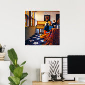 Eine Dame am Virginal mit einem Herrn Poster (Heimbüro)