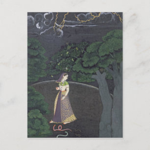 Eine Dame auf dem Weg zum Versuch, Guler, c.1760 Postkarte
