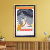 Eine Dame auf einer Schaukel, Kangra, Punjab Hügel Leinwanddruck (Insitu (Wohnzimmer))