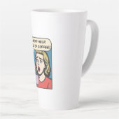 Eine Dame braucht ihren Kaffee, um Hilfe aus dem K Milchtasse (Rechte Ecke)