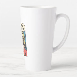 Eine Dame braucht ihren Kaffee, um Hilfe aus dem K Milchtasse