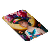 Eine Dame mit Blumenhut Magnet (Rechte Seite)