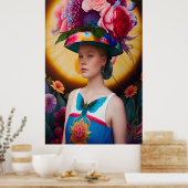Eine Dame mit Blumenhut Poster (Küche)