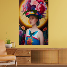 Eine Dame mit Blumenhut Poster
