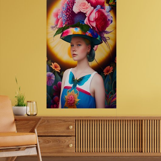 Eine Dame mit Blumenhut Poster (Wohnzimmer 2)