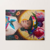 Eine Dame mit Blumenhut Puzzle (Horizontal)