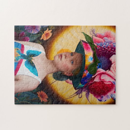 Eine Dame mit Blumenhut Puzzle (Horizontal)