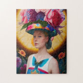 Eine Dame mit Blumenhut Puzzle (Vertikal)