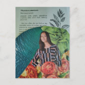 Eine Dame mit Pizza und Sommer-Spaß-Collage Postkarte (Vorderseite)