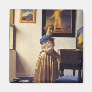 Eine Dame Standing am Virginal Magnet