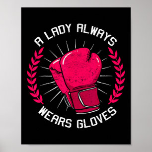 Eine Dame trägt immer Handschuhe Boxen Mädchen Box Poster