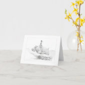 "Eine Dame und ihr Hippo"-Karte Karte (Gelbe Blume)