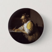 Eine Dame Writing Button (Vorderseite)