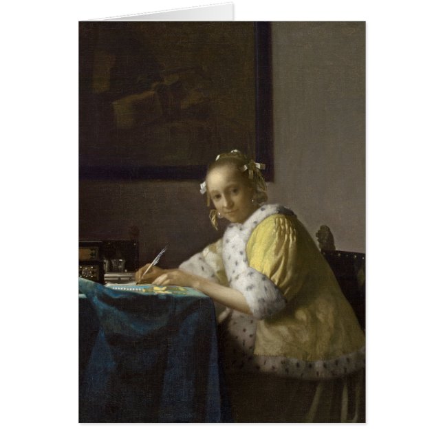 Eine Dame Writing, C. 1665 (Öl auf Leinwand) (Vorne)